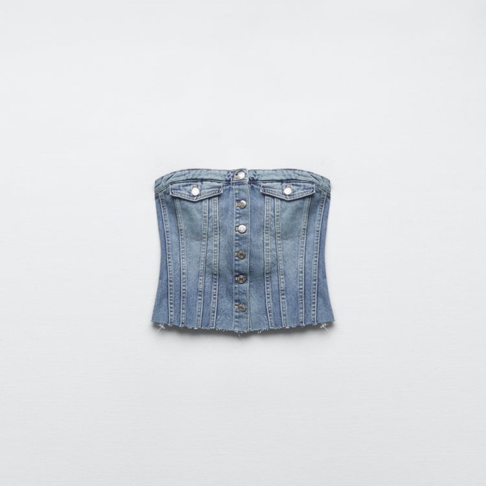 Zara denim corset top